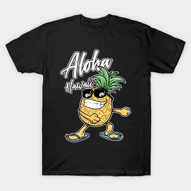 Floss Dance Pineapple Aloha Hawaii T-Shirt by ModernMode